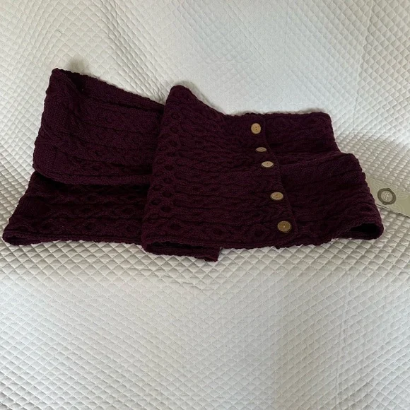 ♥️Irish Aran Sweater Market Merino Wool Snood Infinity Scarf - Picture 5 of 11
